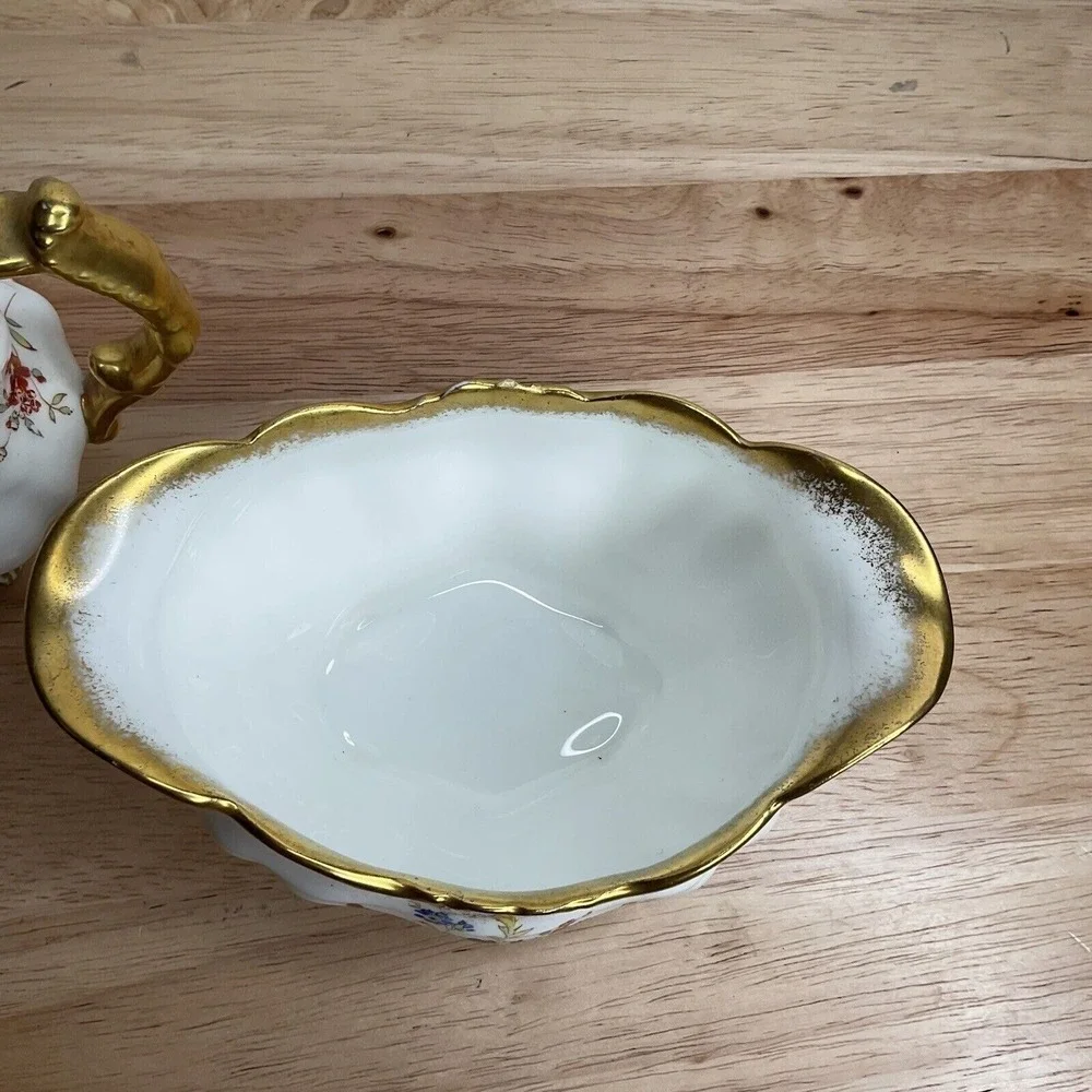 VTG Hammersley Lady Patricia Gold Signed FHoward Creamer Milk Jug Sugar Bowl Set